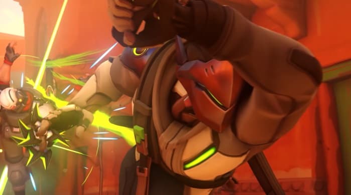 Genji slices up talon in ow2 pve