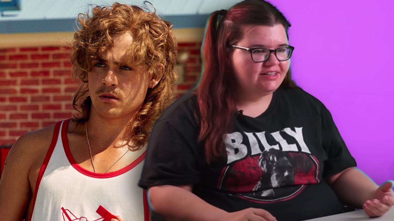 Dacre Montgomery in Stranger Things and McKala from the Scamfished video