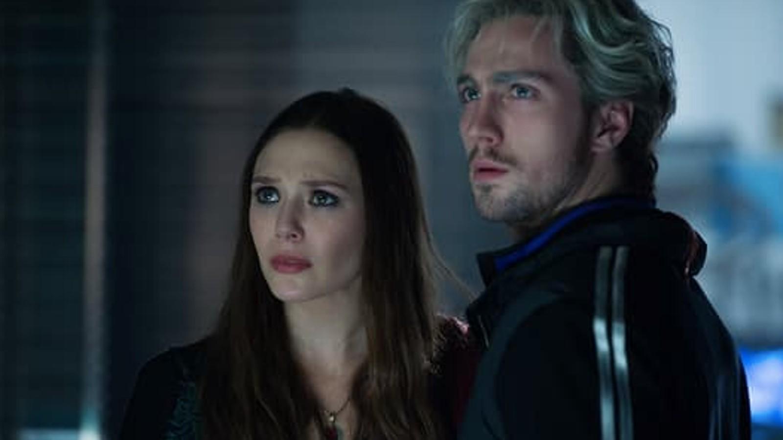 Elizabeth Olsen and Aaron Taylor-Johnson as Wanda and Pierto Maximoff in Avengers: Age of Ultron
