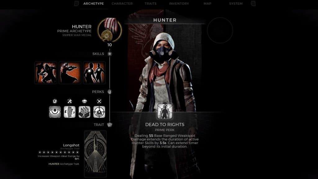 an image of the skills of a Hunter in Remnant 2