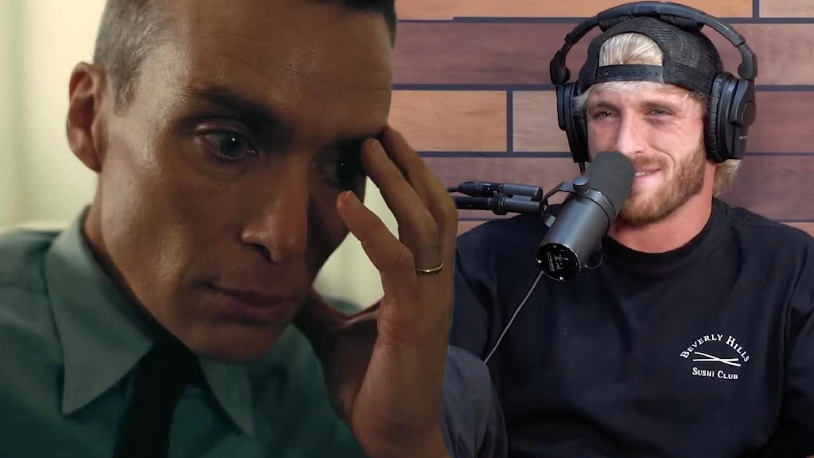 Cillian Murphy in Oppenheimer and Logan Paul on his Impaulsive podcast