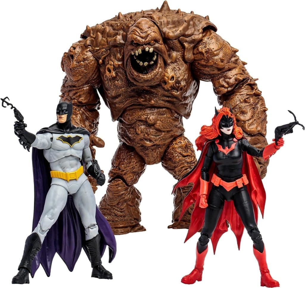 DC Multiverse Batman, Batwoman, and Clayface action figures