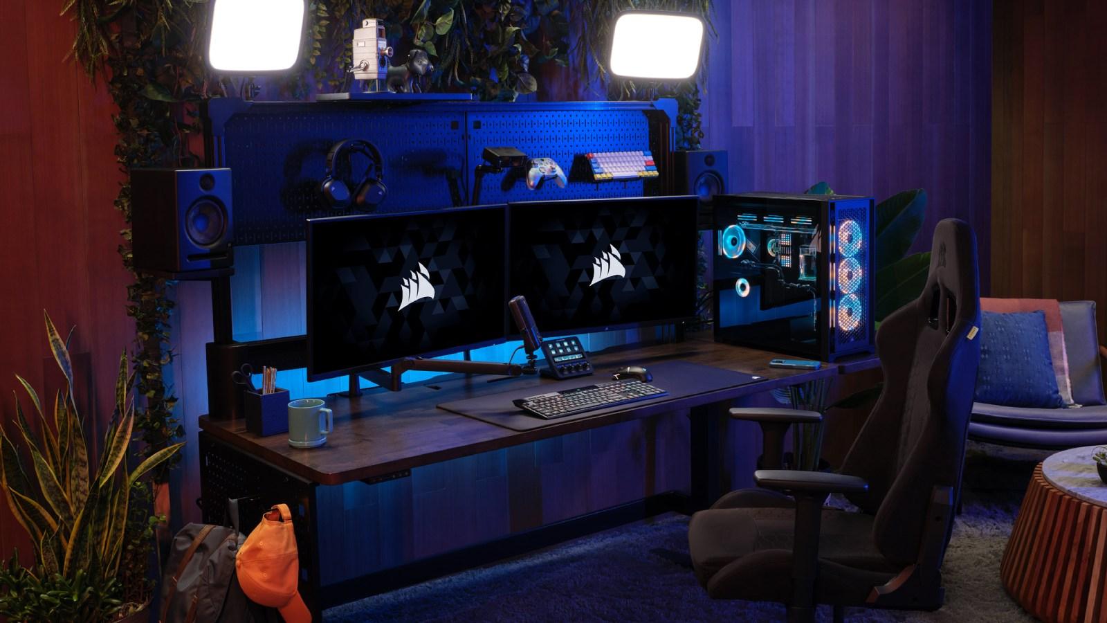 Corsair Gaming Desk with RGB lighting