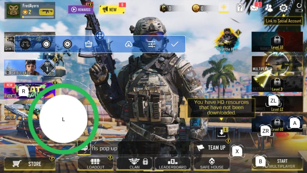 Call of Duty Mobile screenshot with Pimax mapping 