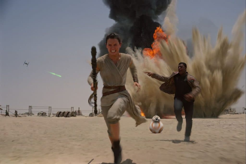 A still from Star Wars: The Force Awakens
