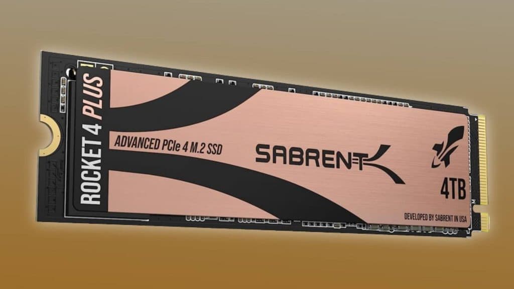 Image of the SABRENT 4TB Rocket 4 Plus NVMe 4.0 Gen4 PCIe M.2 Internal SSD.