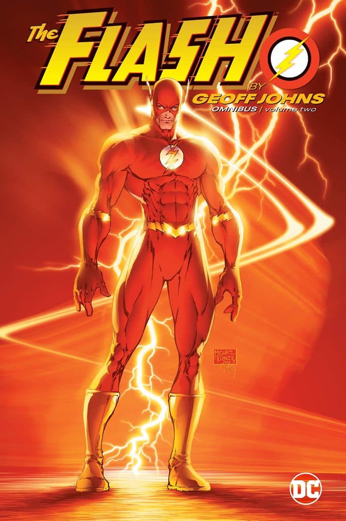 The Flash by Geoff Johns Omnibus cover art by Michael Turner.