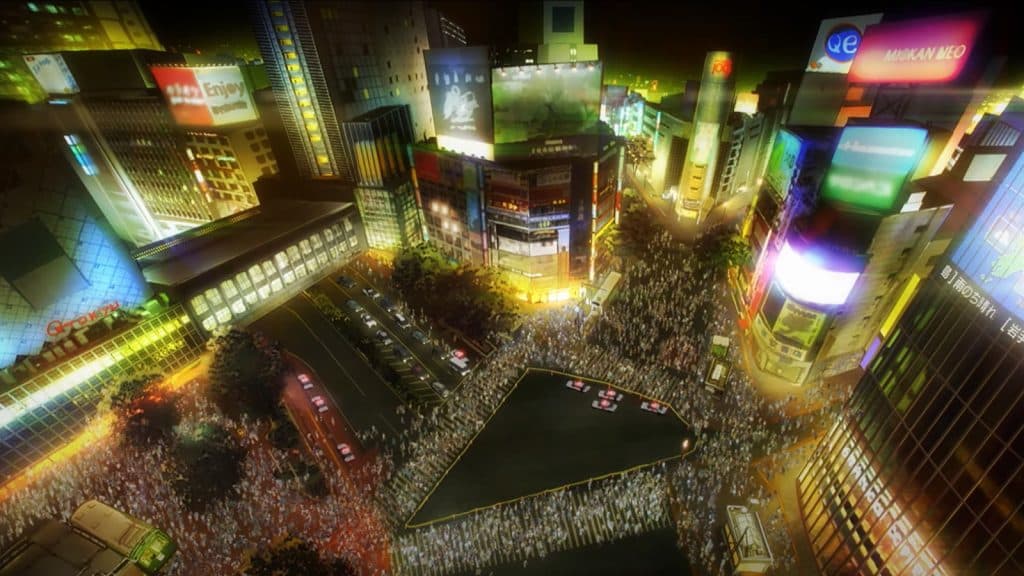 A still from the Shibuya trailer of Jujutsu Kaisen