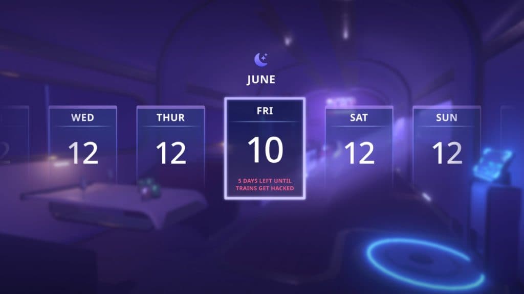 An image of the calendar system in Enternights.