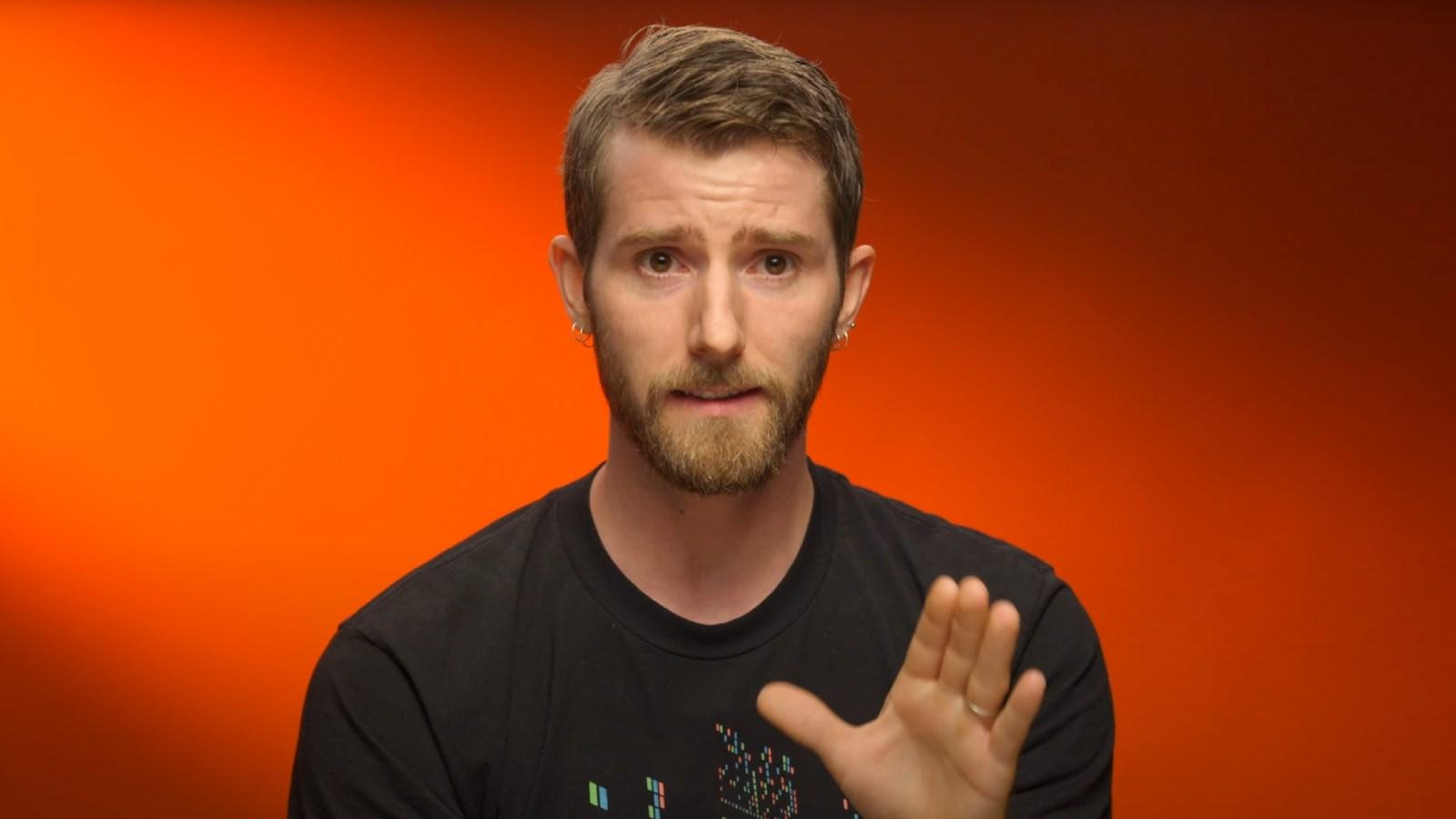 Linus Sebastian on Orange background