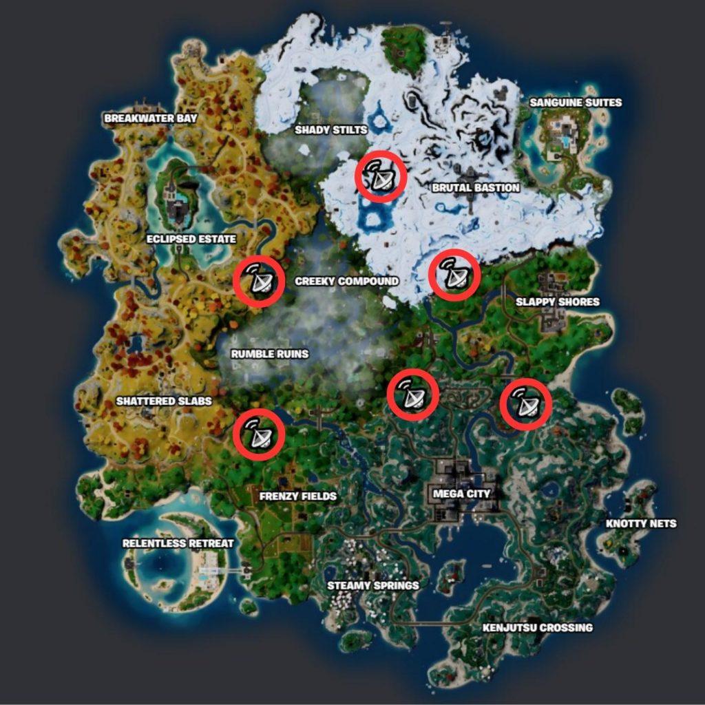 Forecast Tower Locations in Fortnite