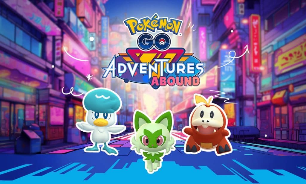 A poster for the Pokemon GO Adventures Abound season