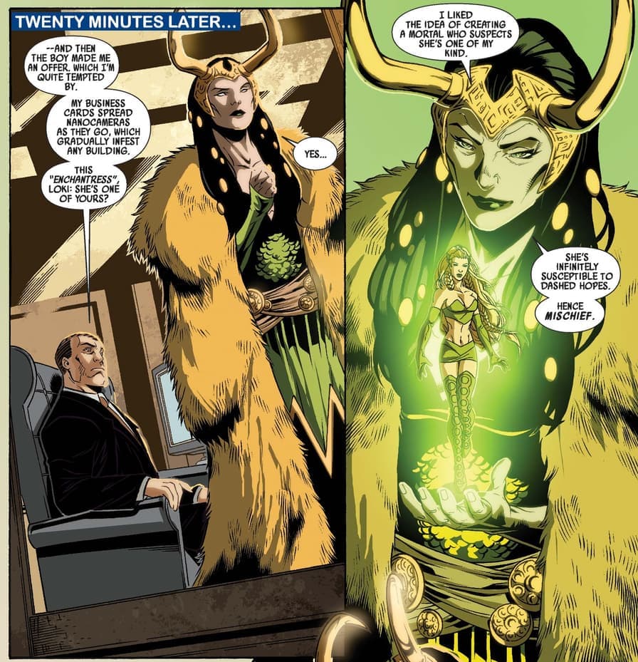Loki explains the creation of her Enchantress