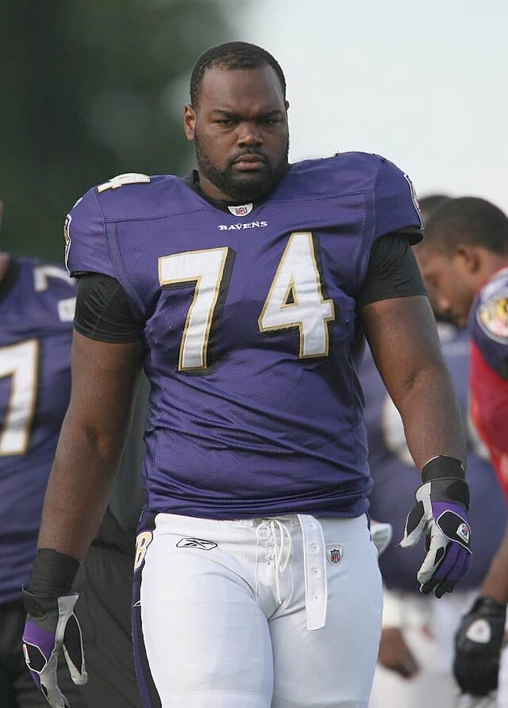 Michael Oher on the pitch