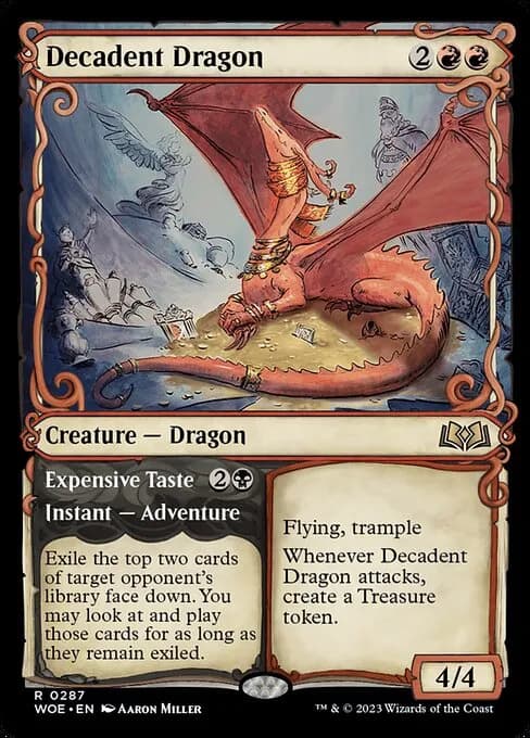 MTG Wilds of Eldraine best cards - dragon on a gold hoard