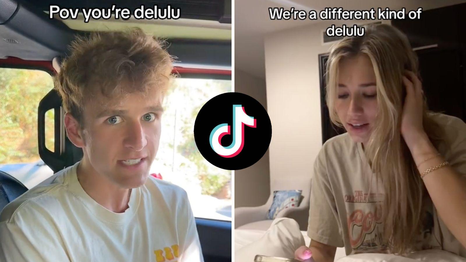TikTokers using the word 'delulu' in their videos