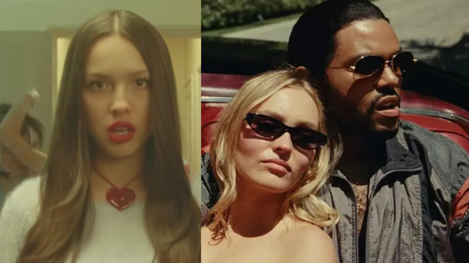 Olivia Rodrigo and Lily Rose-Depp and The Weeknd in The Idol