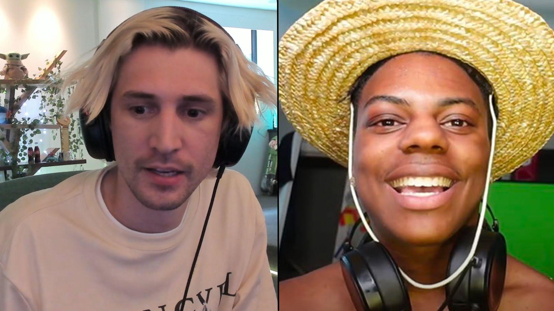 xQc and IShowSpeed side by side looking at camera