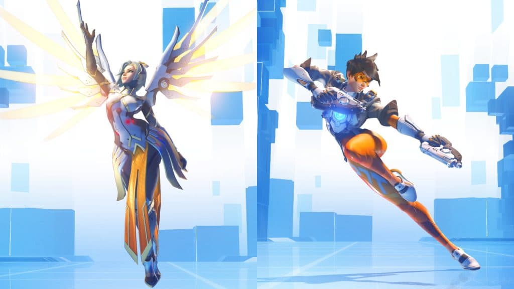 mercy and tracer in ow2 hero mastery