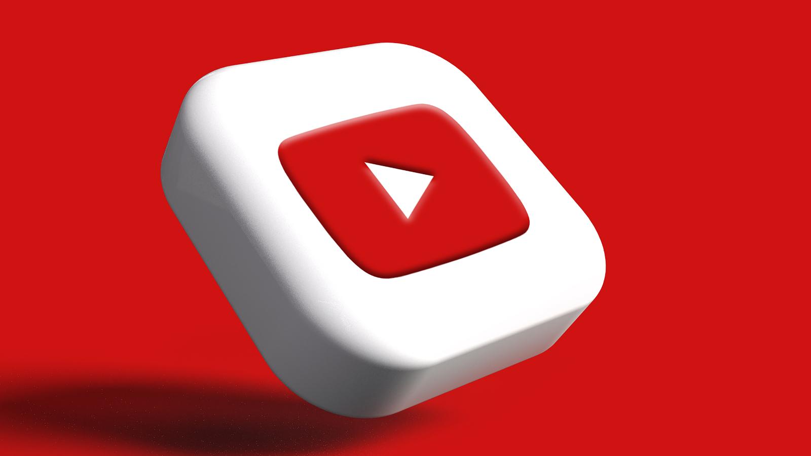 youtube logo on red background