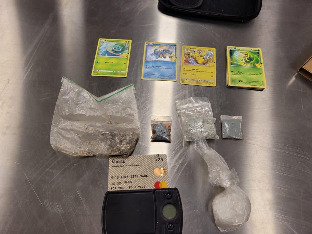 stolen pokemon cards and drugs