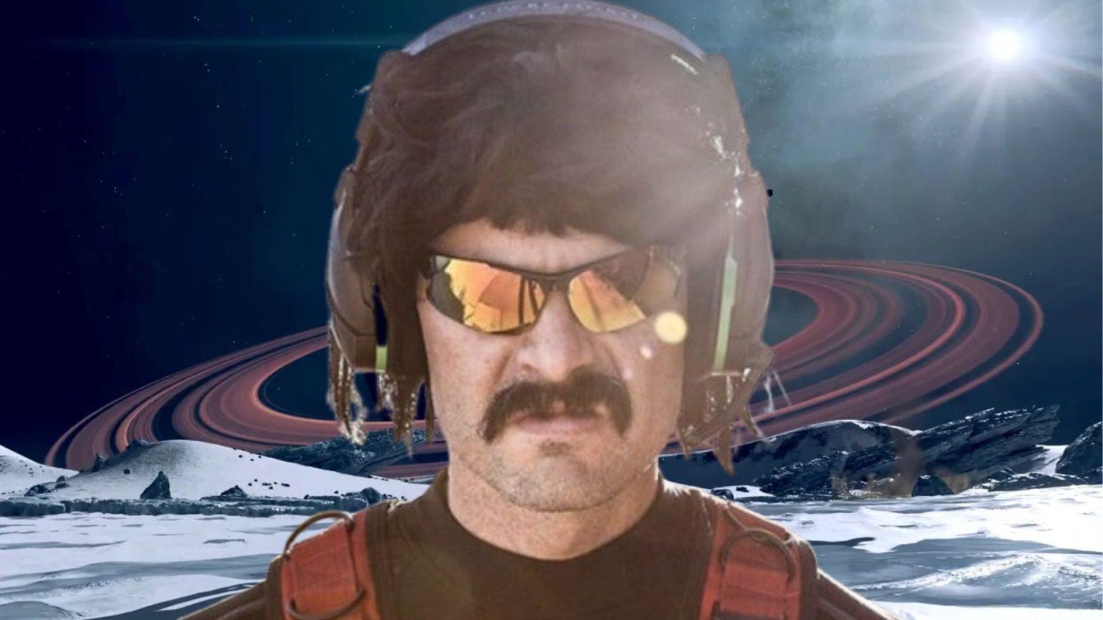 dr disrespect looking angry in starfield space
