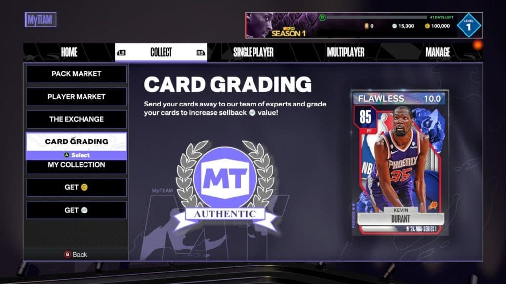 how to grade cards in myteam 2k24