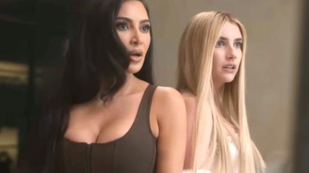 Kim Kardashian and Emma Roberts in AHS Delicate