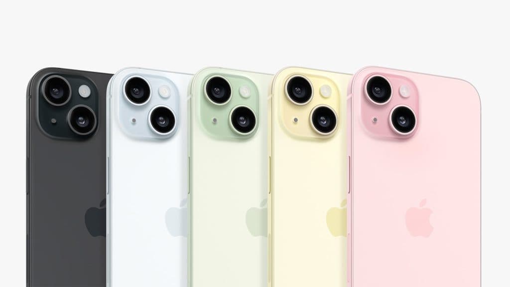 Iphone 15 in various colors