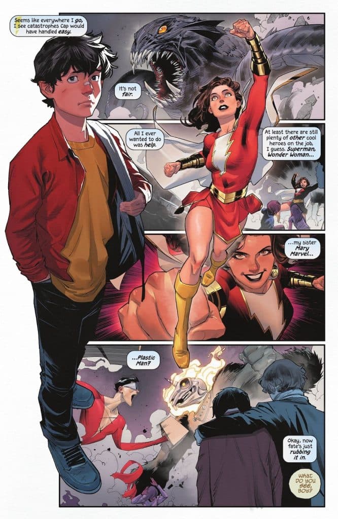 Billy Batson laments Plastic Man being a hero when he can't be