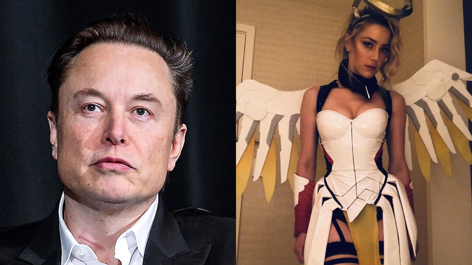 Elon Musk shares Amber Heard's Mercy cosplay