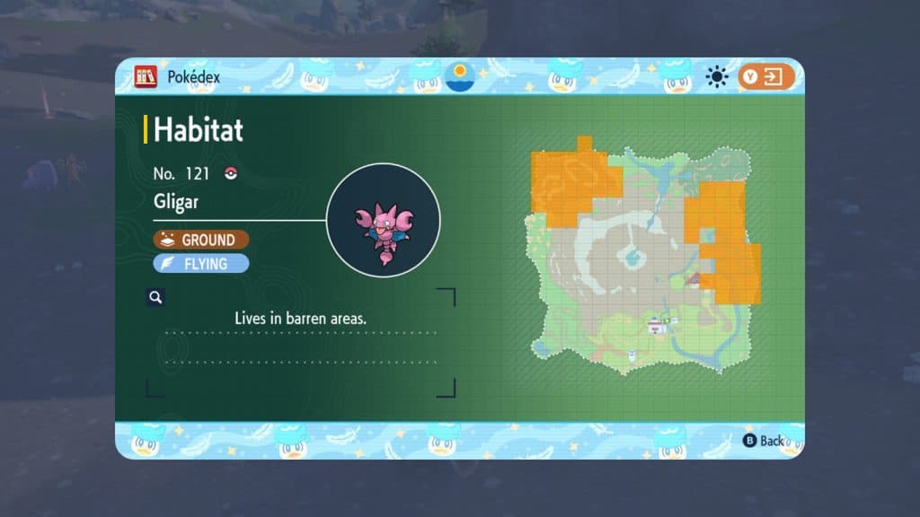 Gligar's location on the Pokemon Scarlet & Violet Teal Mask map