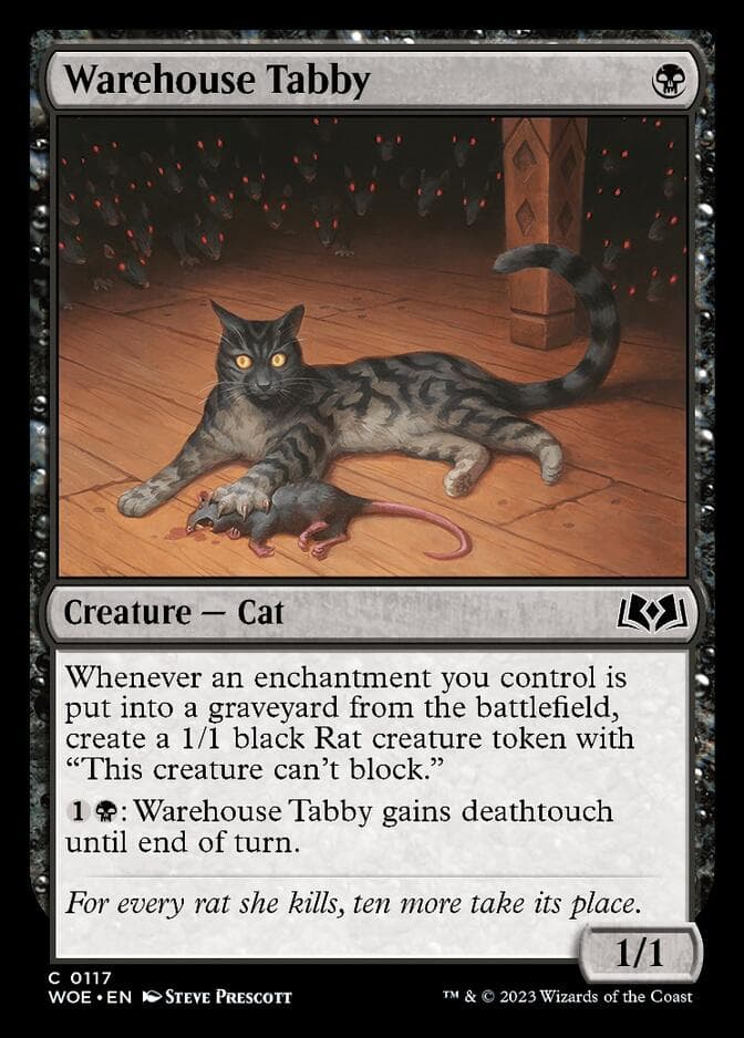 MTG Card featuring a cat and rats in the darkness