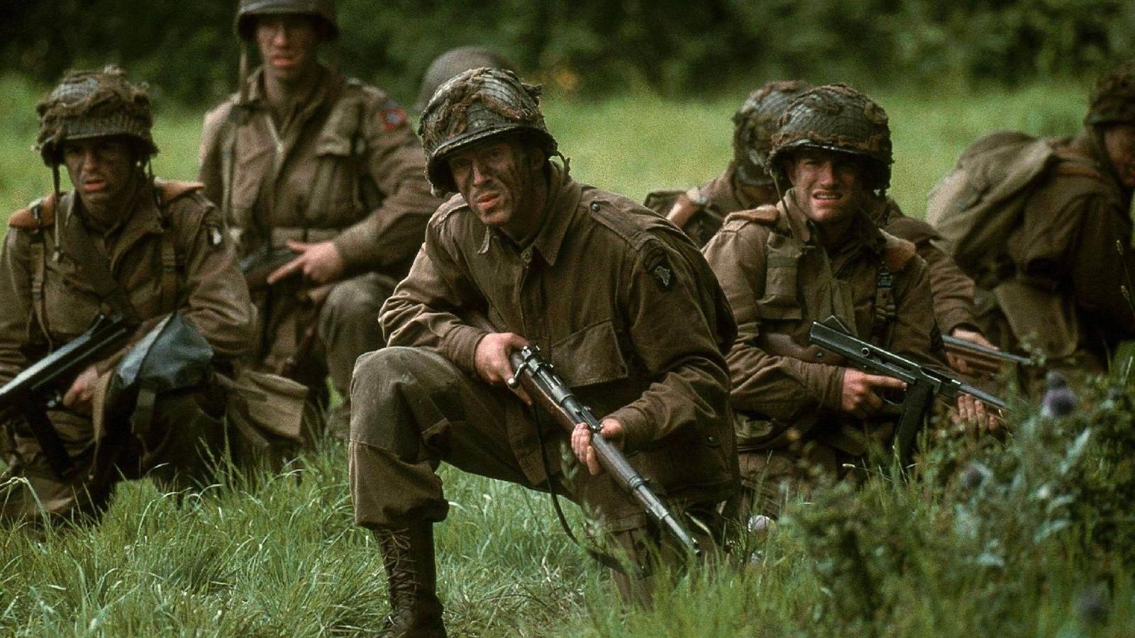 The cast of Band of Brothers, streaming on Netflix now