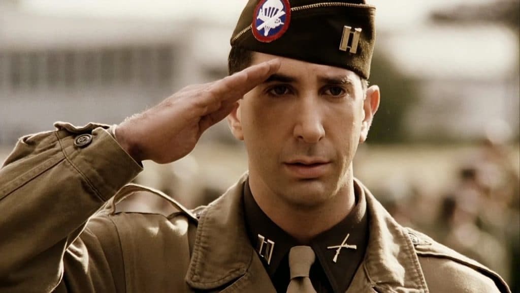 David Schwimmer as Herbert Sobel in the Band of Brothers cast