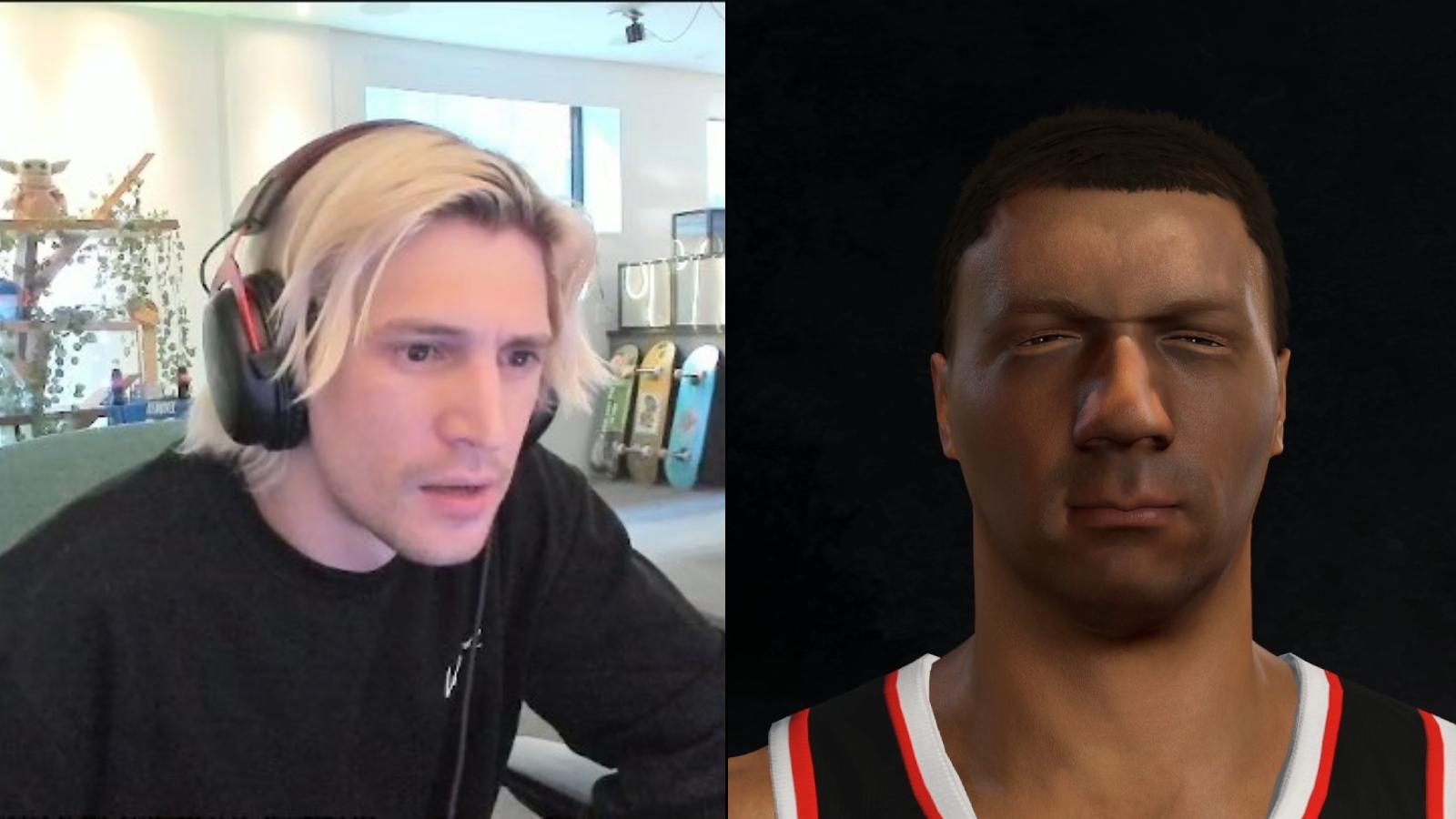 xQc reacts to NBA 2k24 face scan