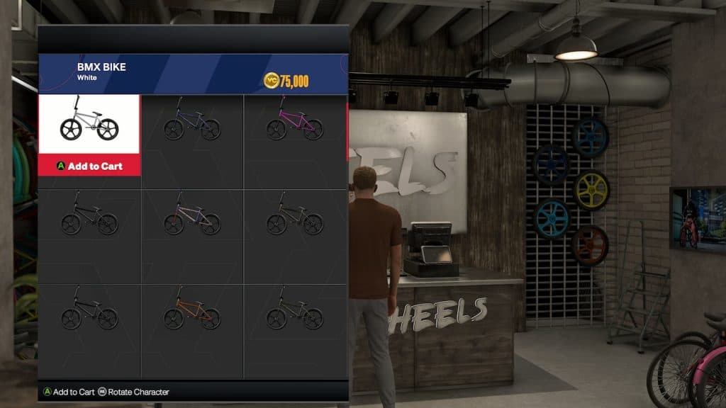 BMX bike shop in NBA 2K24