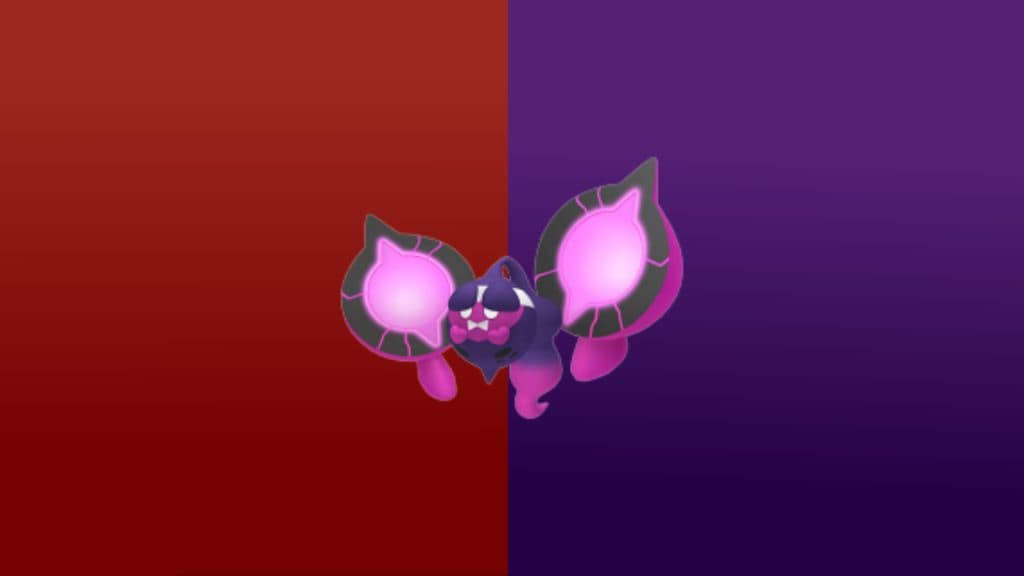 Pecharunt over Pokemon Scarlet and Violet colors