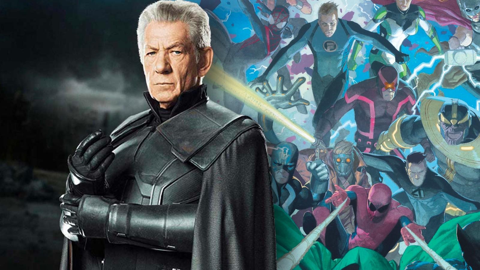 Ian McKellen as Magneto and the cover for Secret Wars