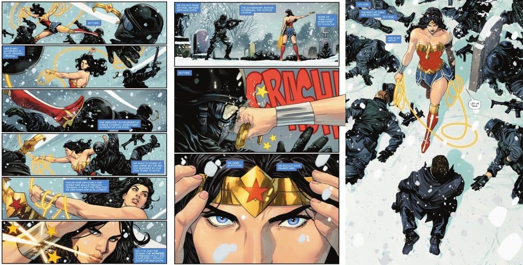 Wonder Woman takes down soldiers