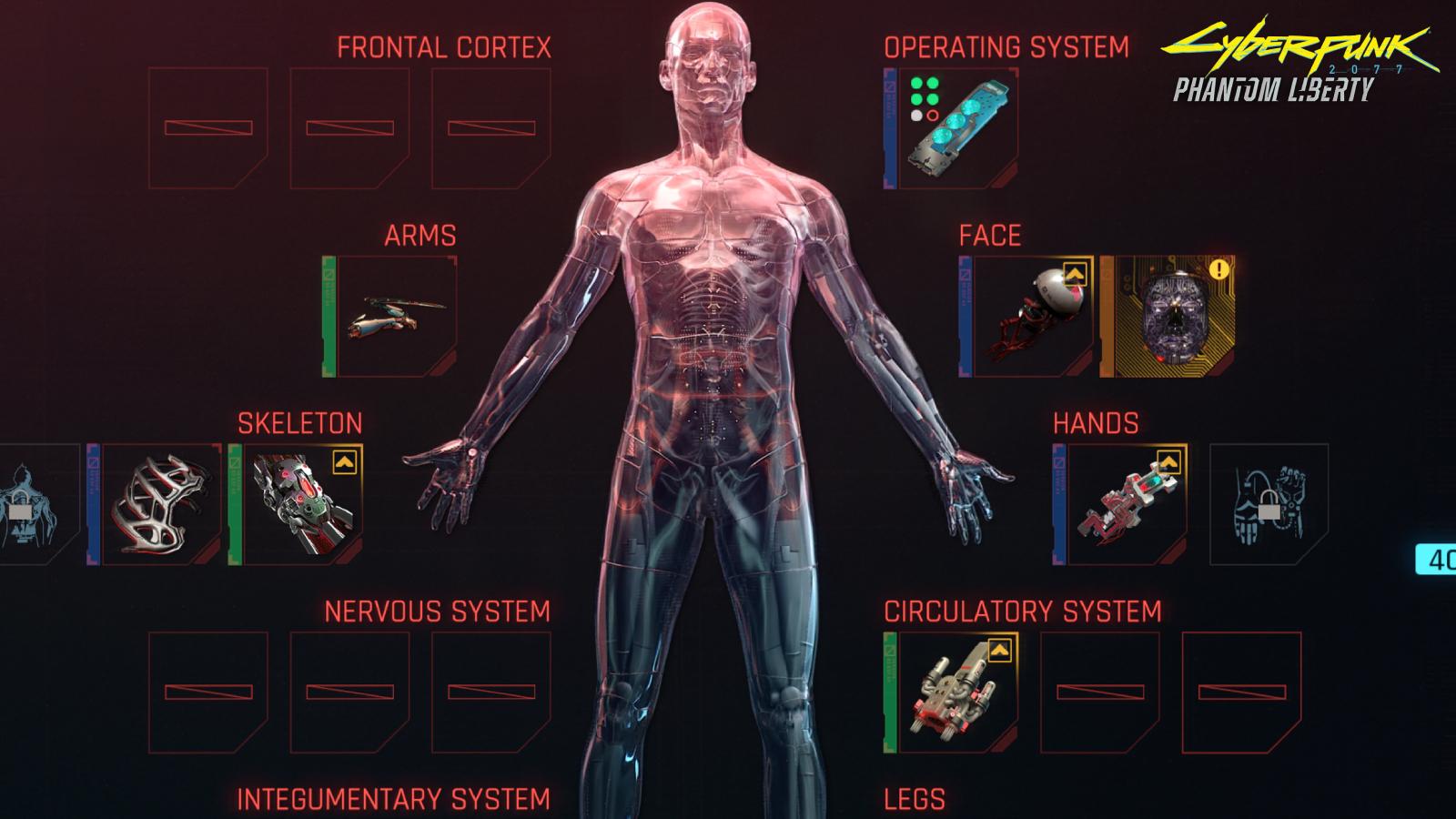 an image of cyberware mods in cyberpunk 2077 phantom liberty