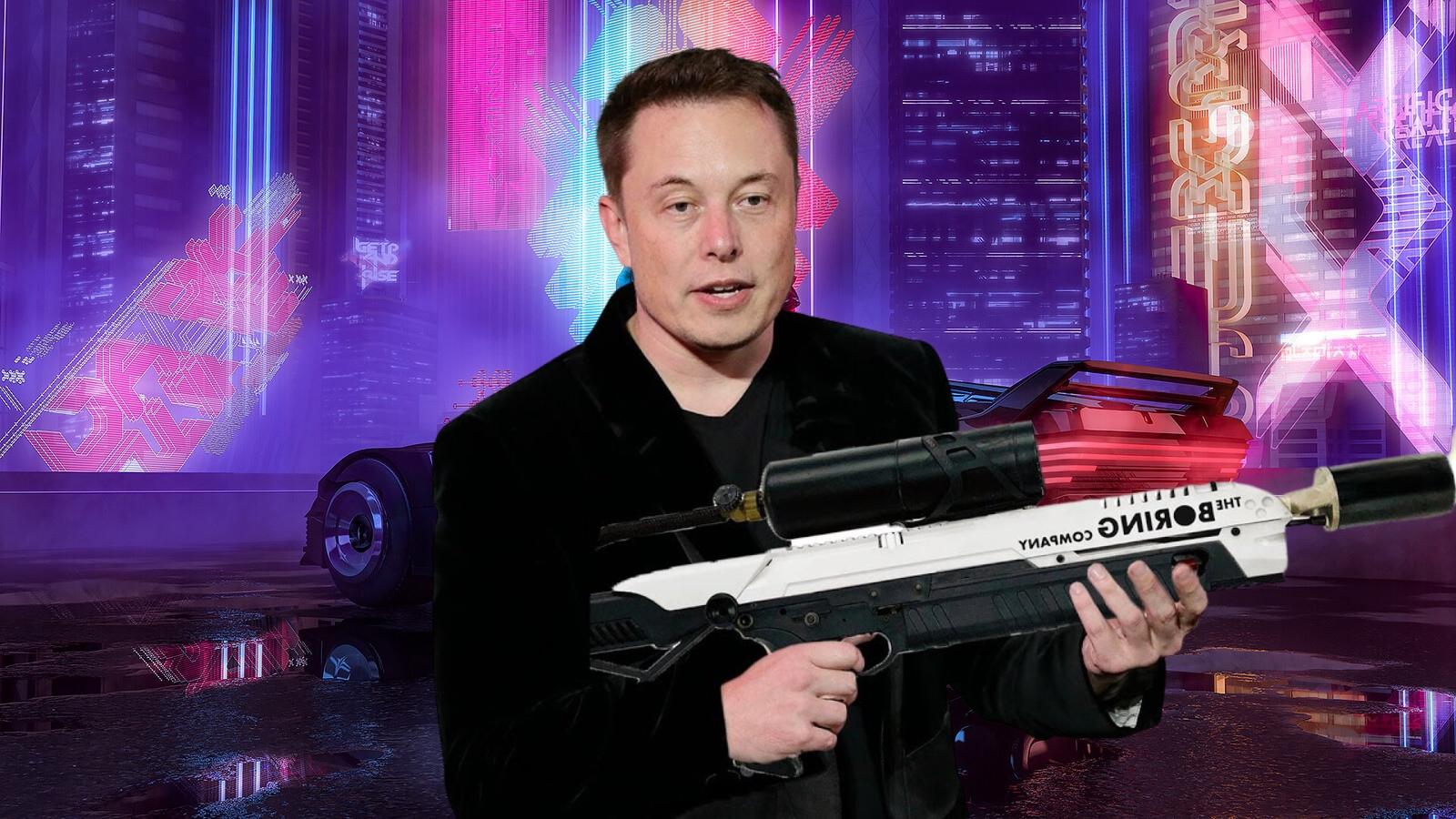 Elon Musk Cyberpunk 2077 Gun