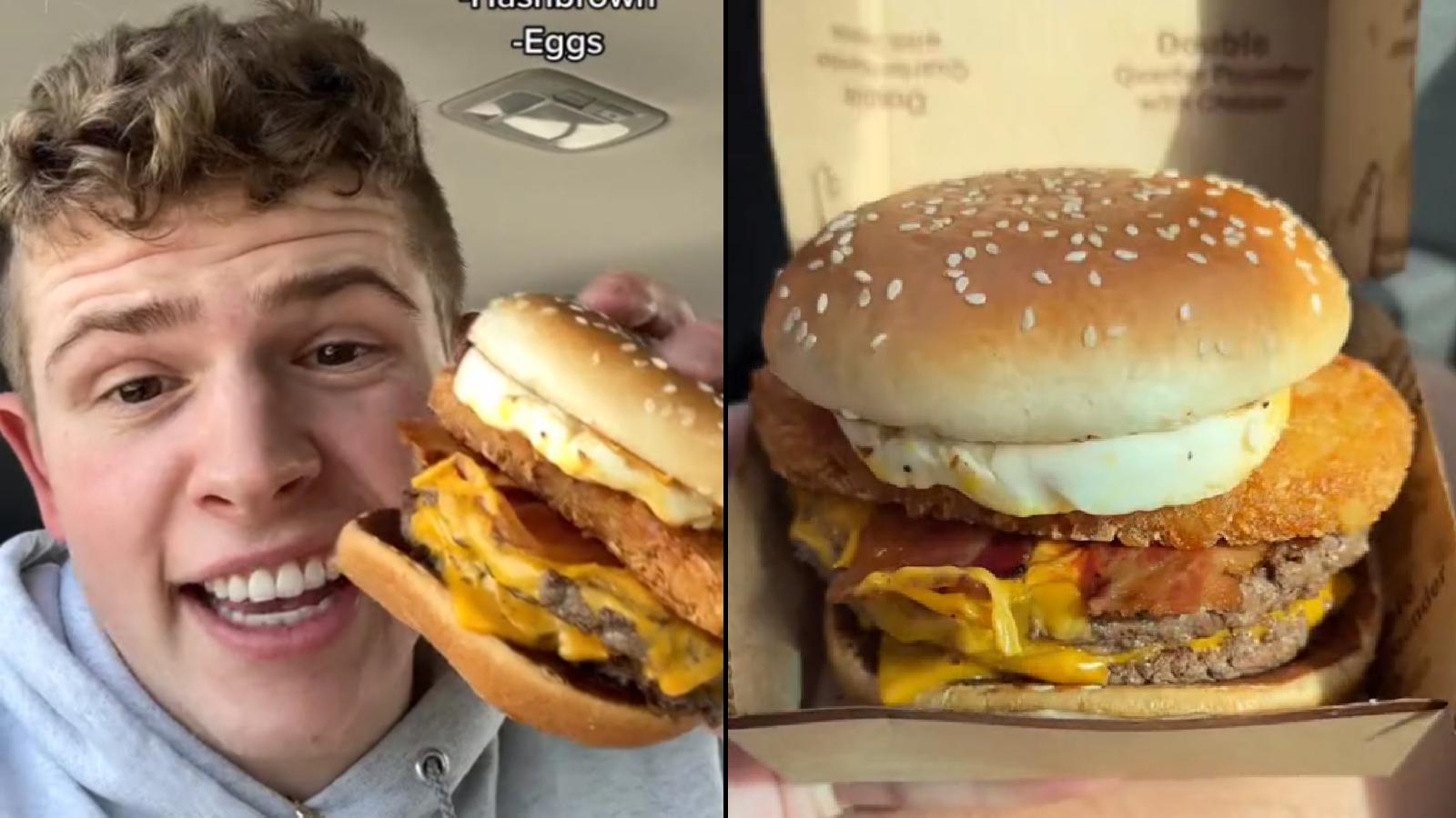 TikToker shows off secret mcdonalds burger
