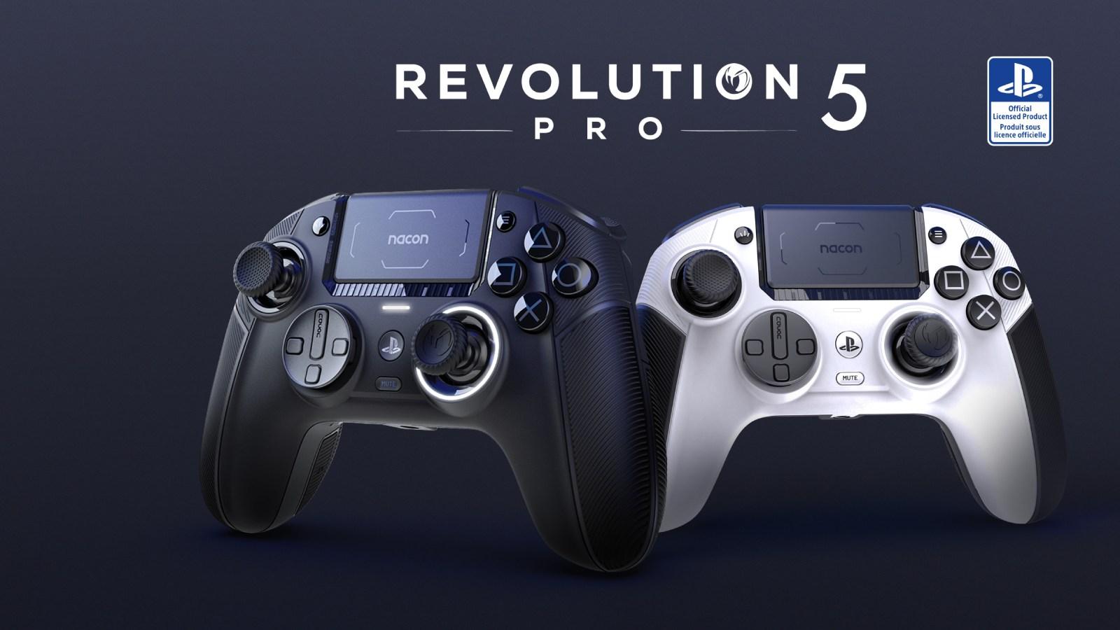 Nacon Revolution 5 pro controller in black and white