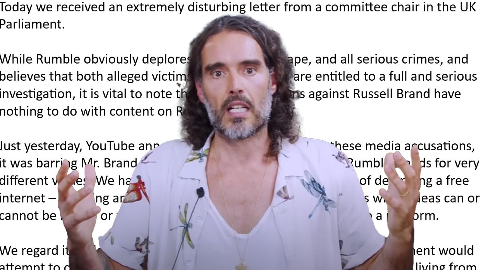 Rumble CEO dismisses calls to demonetize Russel Brand following allegations