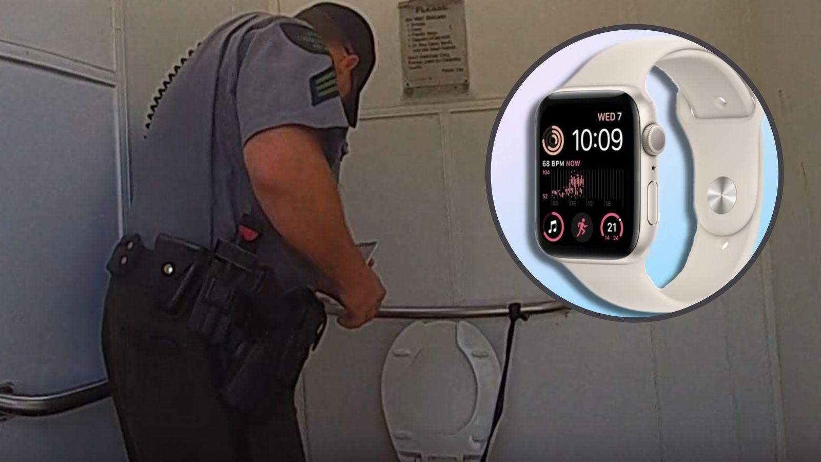 Woman trapped in toilet after saving Apple watch