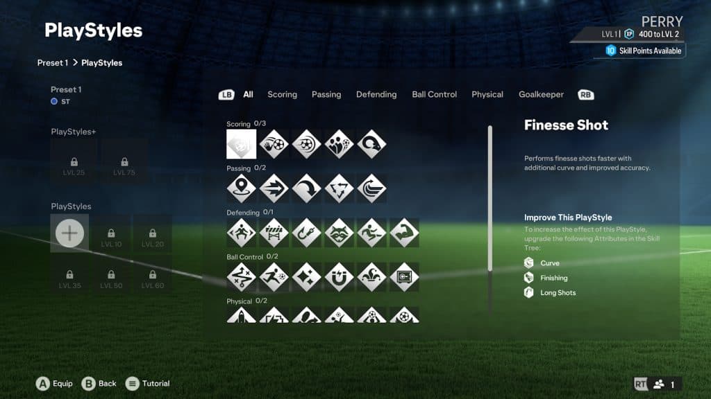 PlayStyles available to use in EA FC 24 Clubs.