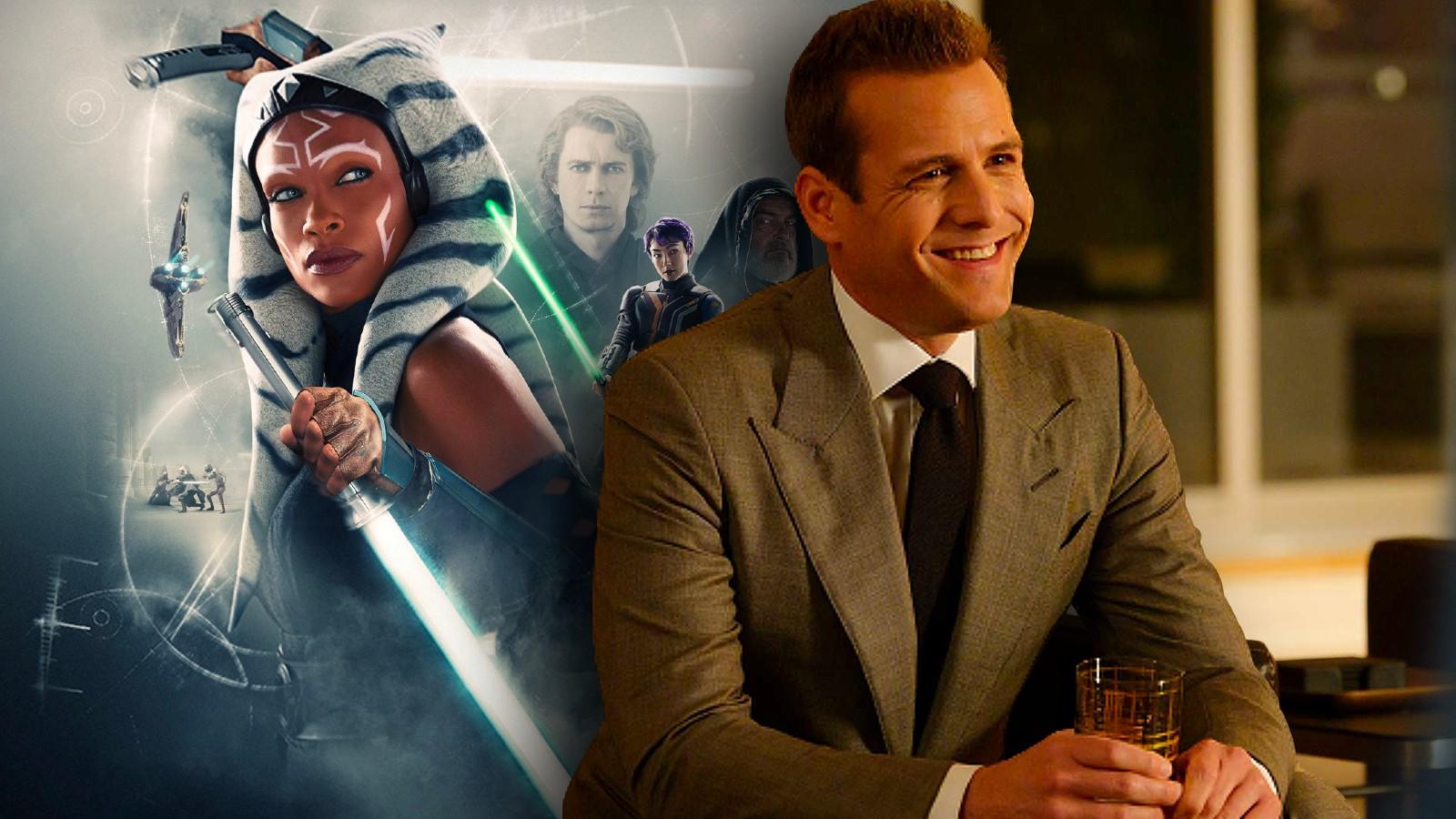 The poster for Ahsoka and Harvey Specter in Suits