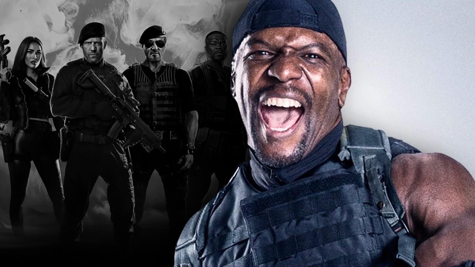 Terry Crews as Hale Caesar and the cast of The Expendables 4