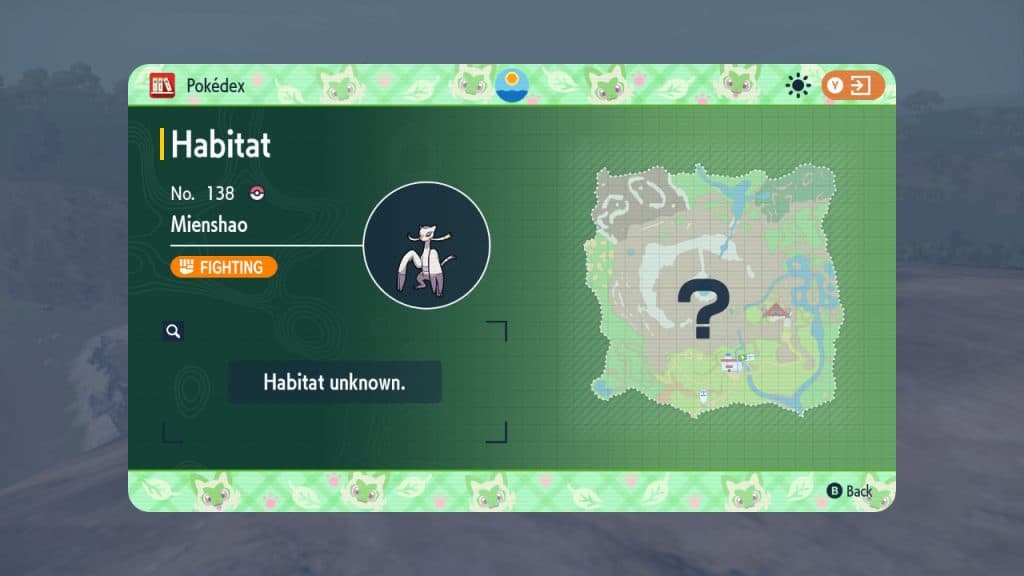 Pokémon escarlate roxo localização mienshao